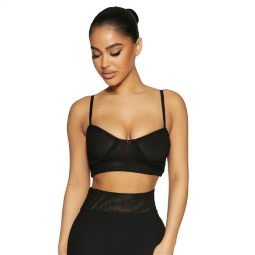 Naked Wardrobe fishnet crop top